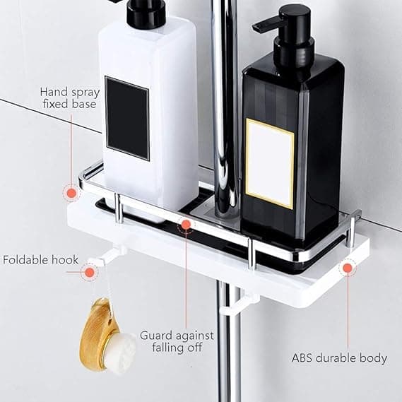 Estante de almacenamiento multifunción de baño sin perforaciones - 3