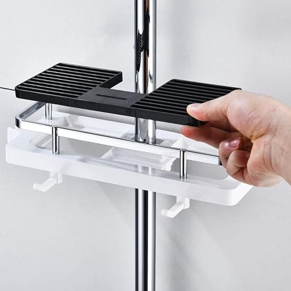 Estante de almacenamiento multifunción de baño sin perforaciones - 5