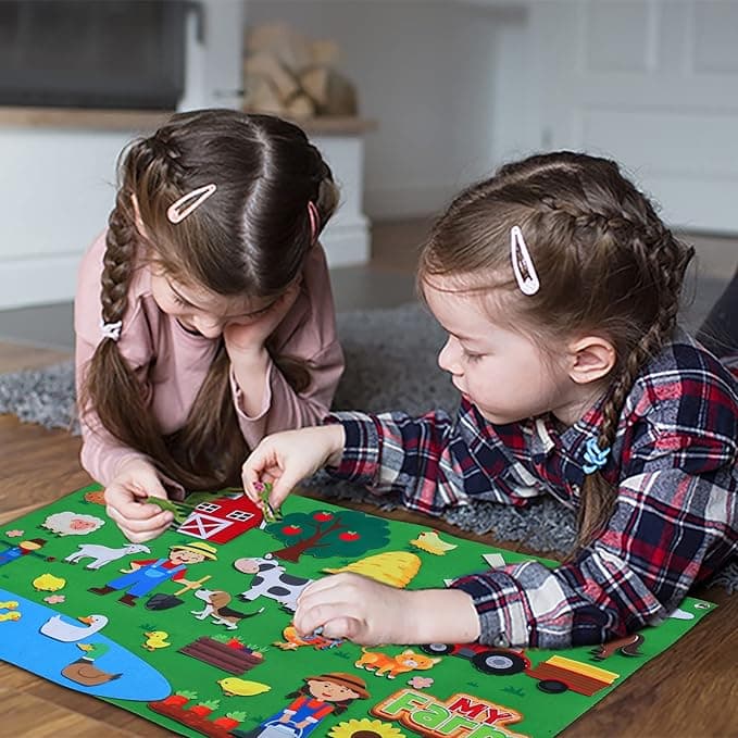 Juego educativo de granja en fieltro para niños - 3
