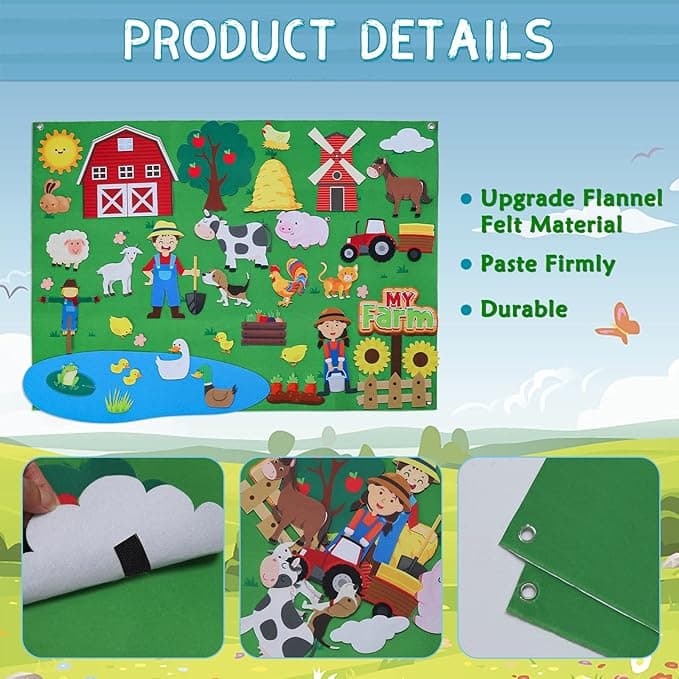 Juego educativo de granja en fieltro para niños - 5