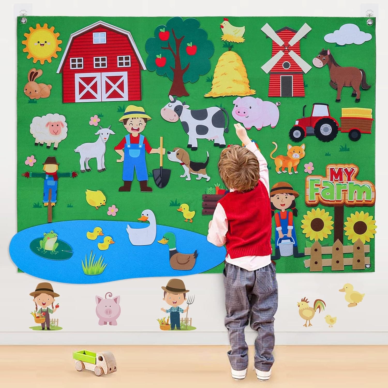 Juego educativo de granja en fieltro para niños - 2