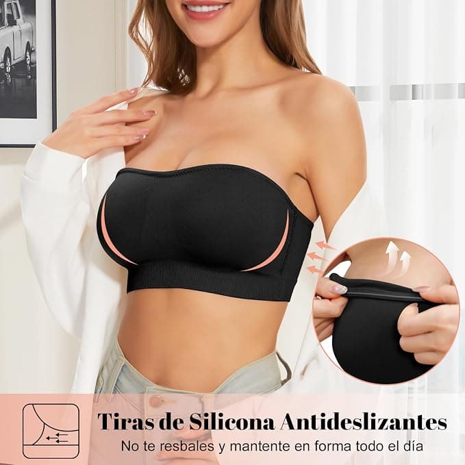 Sujetador negro sin costuras – talla M/L - 2