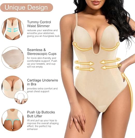 Body moldeador sin costuras color beige – talla M/L - 3