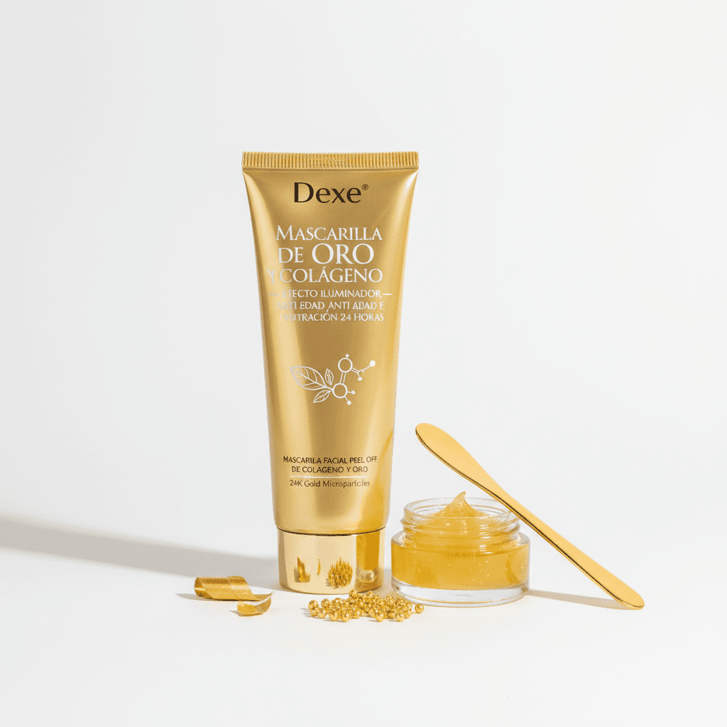 Mascarilla Facial de Oro y Colágeno - Efecto Iluminador, Anti edad e Hidratación 24 Horas